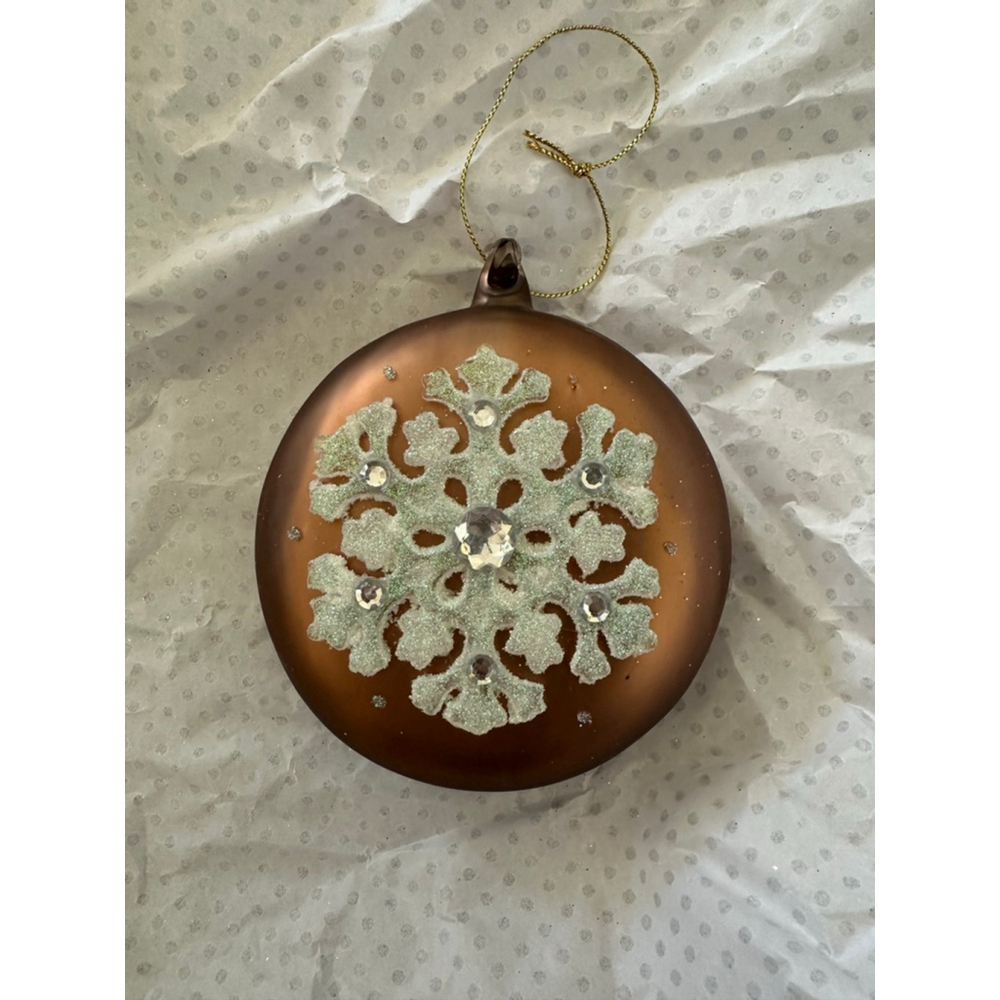Bronze Snowflake Ornament One Size